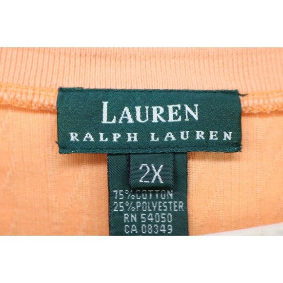 Lauren Ralph Lauren Orange Cable Knit Tank Top and Sweater Set-Size 3X - Picture 5 of 15